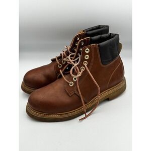 Charterhouse Boots Mens Size 11 Brown Leather Steel Toe Work Ankle Lace Up